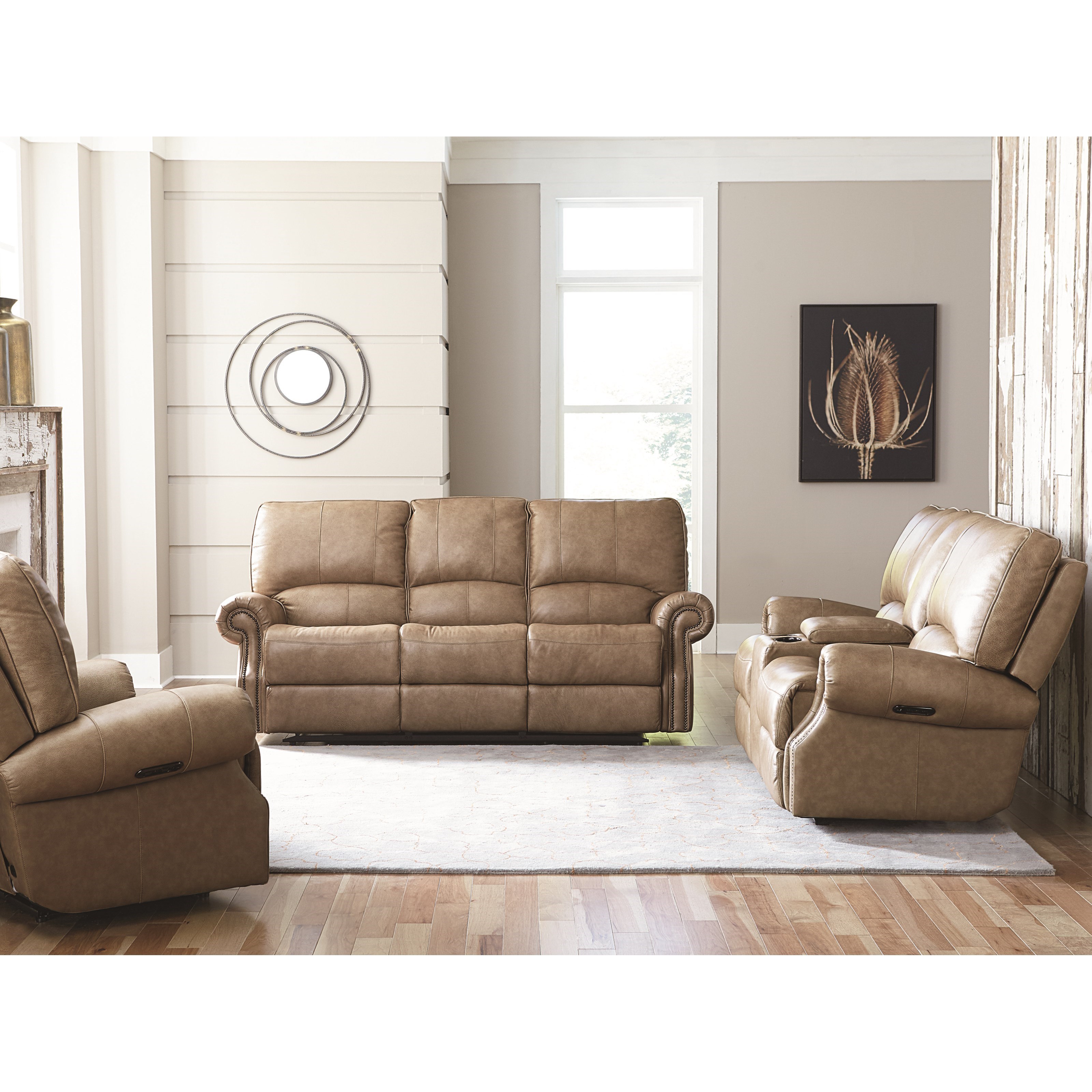 Bassett Prescott Transitional Power Motion Sofa with USB Charging